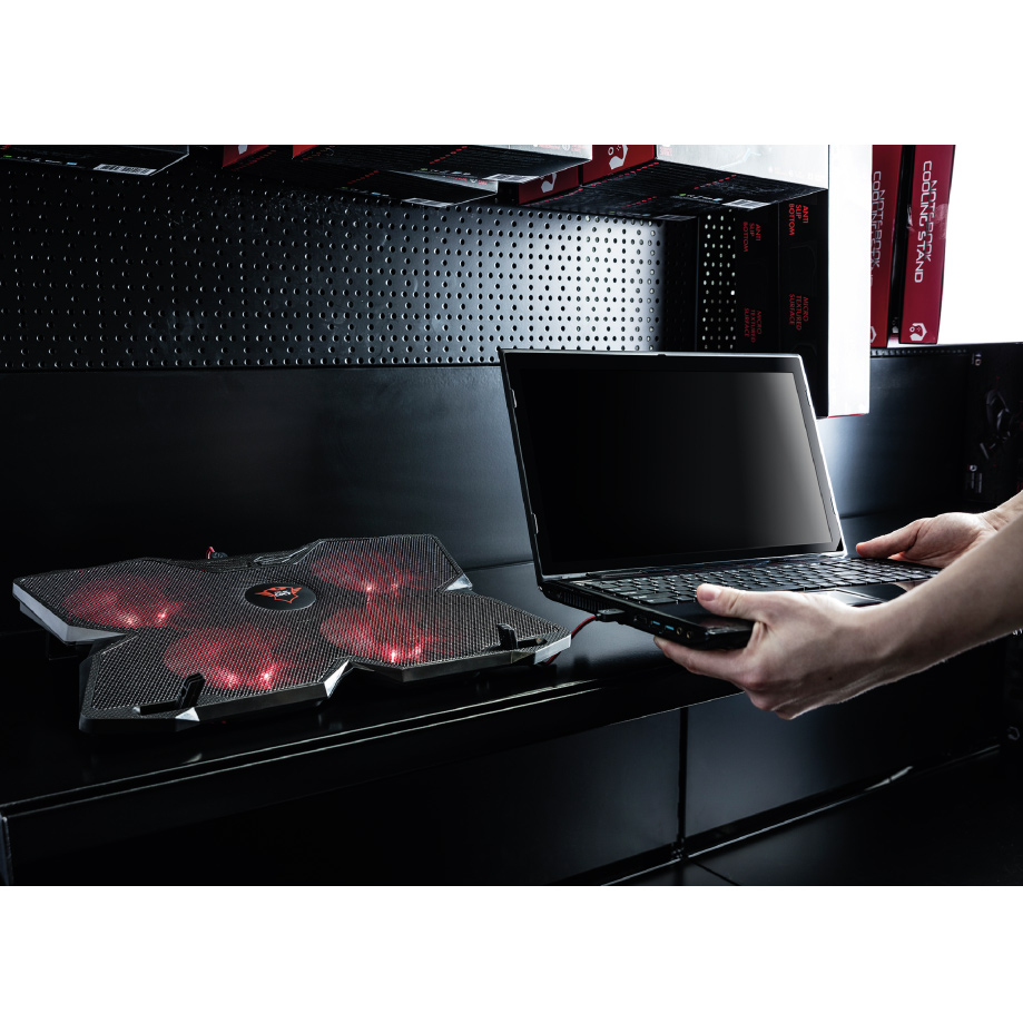 Trust Gaming Gxt 278 Yozu 20817 Koelstandaard Laptop Cooler, Tot 17,3 Inch, Zwart