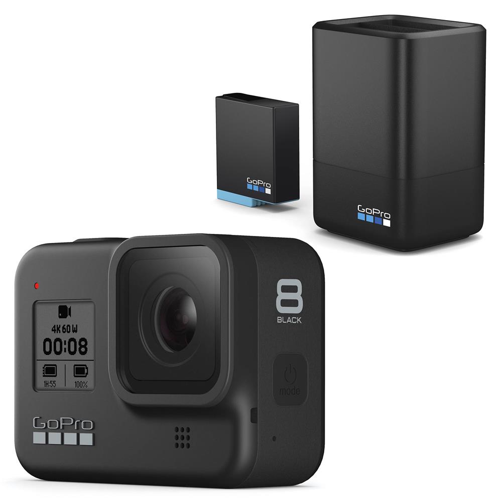GoPro Hero8 Black Aksiyon Kamera ve İkili Şarj Aleti Seti
