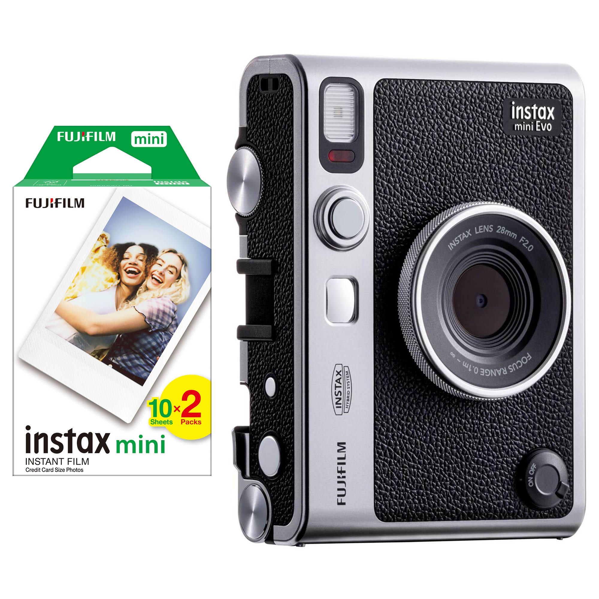 Instax Mini Evo Siyah Fotoğraf Makinesi ve 20'li Film