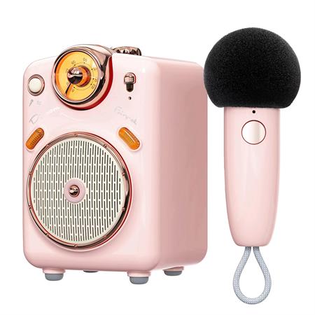 Divoom Fairy-OK Pembe Karaoke Mikrofonlu FM Radyolu Bluetooth Hoparlör