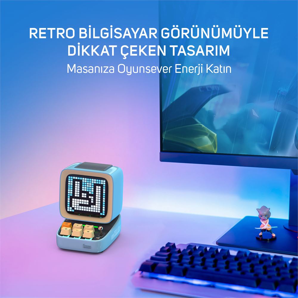 Divoom Ditoo Pro Uyarlanabilir Piksel Ekranlı Bluetooth Hoparlör, Mavi