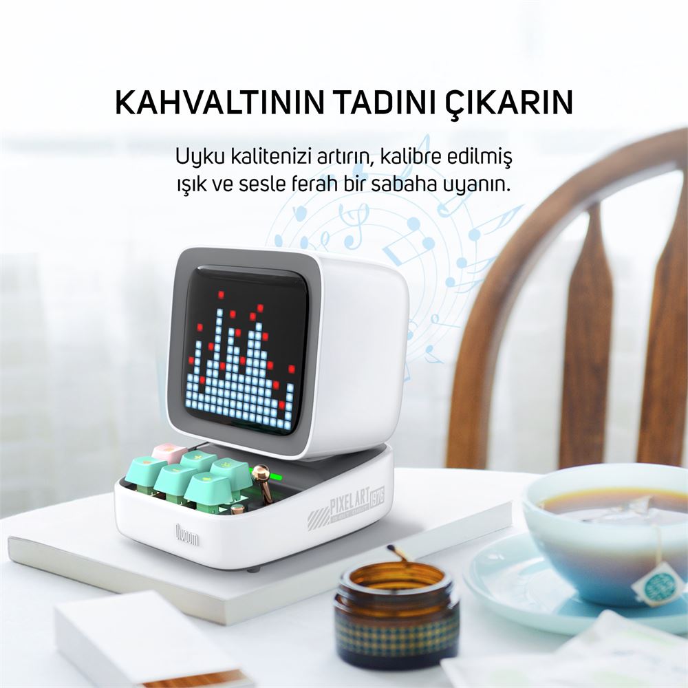Divoom Ditoo Pro Beyaz Uyarlanabilir Piksel Ekranlı Bluetooth
