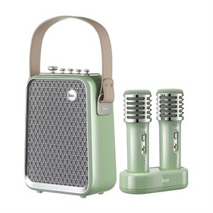 Divoom SongBird-HQ Yeşil Çift Karaoke Mikrofonlu Bluetooth Hoparlör