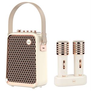 Divoom SongBird-HQ Beyaz Çift Karaoke Mikrofonlu Bluetooth Hoparlör