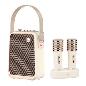 Divoom SongBird-HQ Çift Karaoke Mikrofonlu 50W Bluetooth Hoparlör, Beyaz