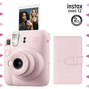 Instax mini 12 Pembe Fotoğraf Makinesi ve 96'lı Laporta Albüm Seti