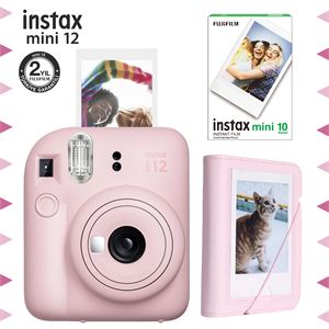 Instax mini 12 Pembe Fotoğraf Makinesi-10'lu Film ve Mini Albüm Seti