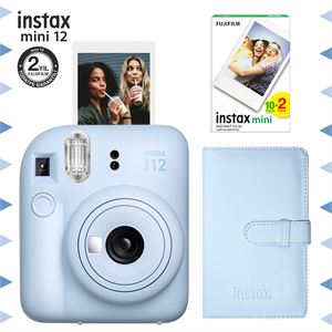 Instax mini 12 Mavi Fotoğraf Makinesi-20'li Film ve Laporta Albüm Seti