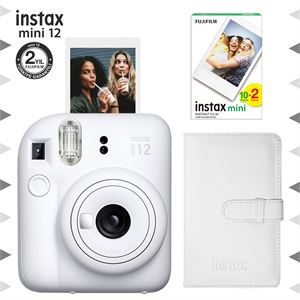 Instax mini 12 Beyaz Fotoğraf Makinesi-20'li Film ve Laporta Albüm Seti