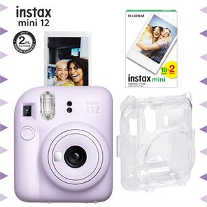 Instax mini 12 Lila Fotoğraf Makinesi-20'li Film ve Şeffaf Kılıf Seti