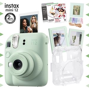 Instax mini 12 Yeşil Fotoğraf Makinesi-30'lu Film-Albüm-Mandal-Çerçeve ve Kılıf Mega Set 3