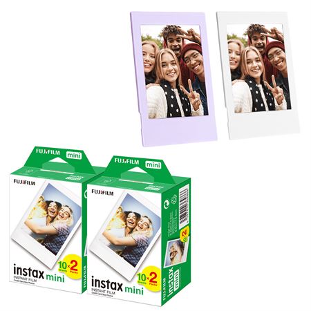 Instax mini 40'lı Film Lila ve Beyaz 2 Fotoğraf Çerçevesi