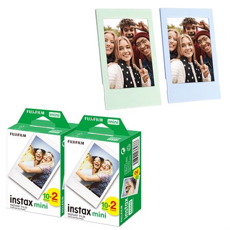 Instax mini 40'lı Film Mavi ve Yeşil 2 Fotoğraf Çerçevesi