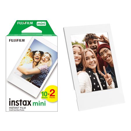 Instax Mini 12 Makine Uyumlu 20'li Film ve Beyaz Fotoğraf Çerçevesi