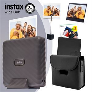 Instax Wide Link Gri Yazıcı 20li Film Deri Kılıf Albüm Pleksi Çerçeve ve Kıskaçlı Stand