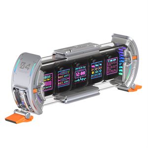 Divoom Times Gate 5 Ekranlı Rgb Işıklı Akıllı Dijital Saat, Dekor Resim Çerçevesi, Gri