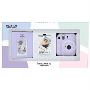 Instax mini 12 Lila Fotoğraf Makinesi 10'lu Film ve PVC Albüm Bundle Box