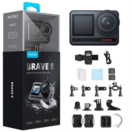Akaso Brave 8 8K Aksiyon Kamera ve Süper Aksesuar Seti (Akaso Türkiye 2 Yıl Garantili)