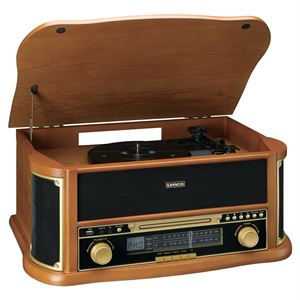 Lenco TCD-2551WD Ahşap Retro Bluetooth USB FM Radyo CD Kaset Özellikli Pikap Plak Çalar
