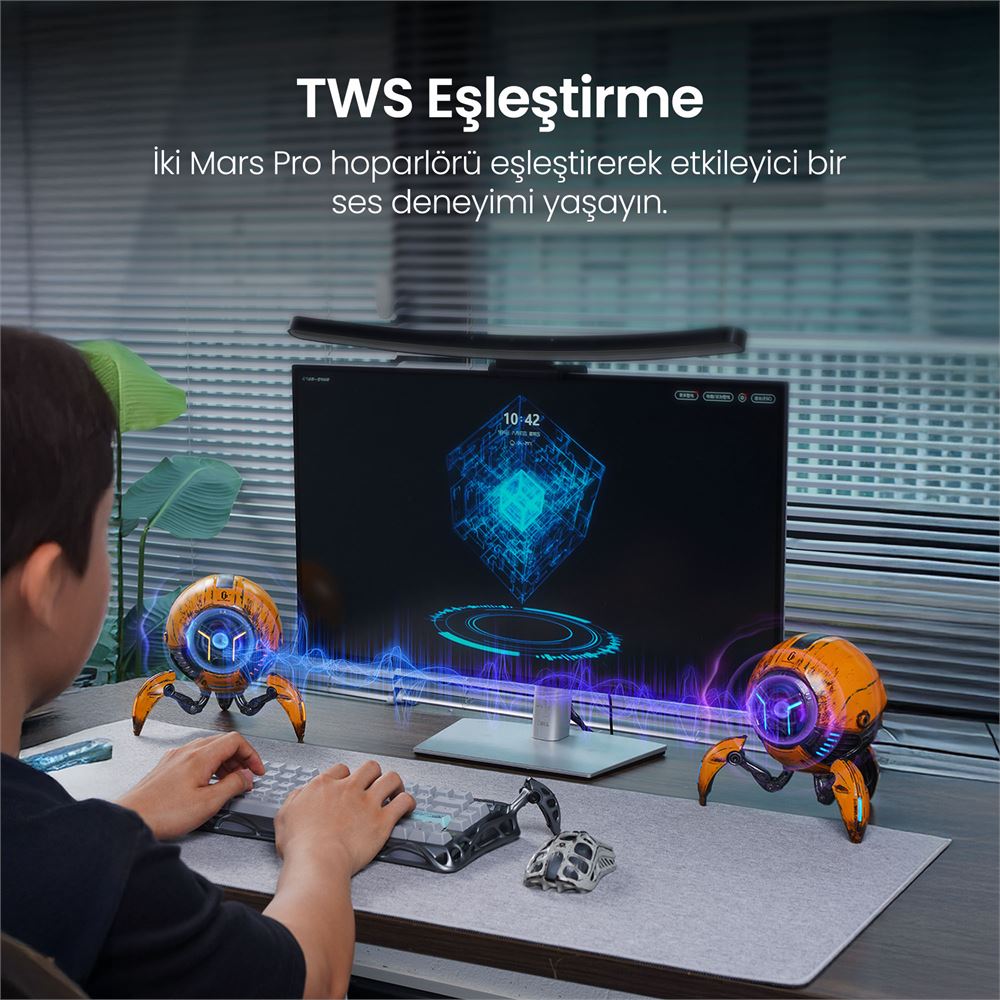 GravaStar Mars Pro Sarı Özel Seri Led Işıklı 20W Bluetooth Hoparlör