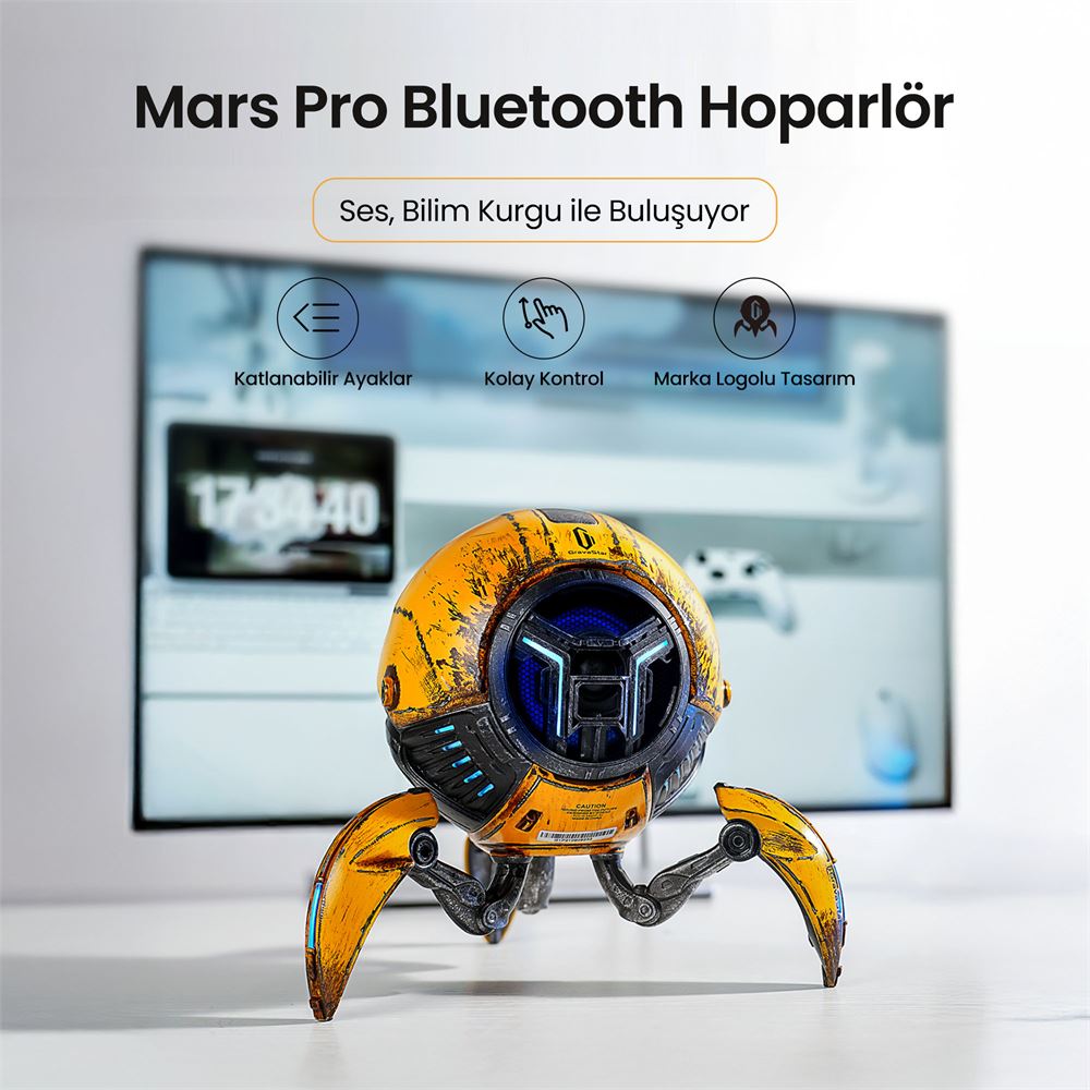 【新品・未使用】Gravastar Mars Pro Aquarius GravaStar Mars Pro 20W Bluetooth Hoparlör, War-Damaged Yellow