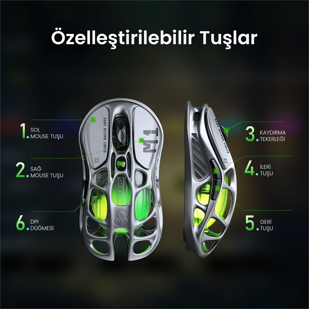 Gravastar Mercury M1 Pro RGB 26.000 DPI Optik Gaming Mouse