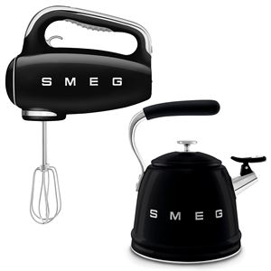 Smeg Siyah Retro El Mikseri ve Kettle Mutfak Seti