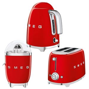 Smeg Kırmızı Kettle- Ekmek Kızartma Makinesi ve Narenciye Sıkacağı Seti
