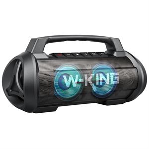 W-KING D10 Bluetooth Hoparlör, 70W Partybox Ultra Bass, 42 Saate Varan Çalma Süresi, RGB Led Işıklı, IPX6 Suya Dayanıklı, Kablosuz Stereo TWS, Powerbank/TF/Aux/Bluetooth5.0/Mic, Party Ses Bombası Siyah