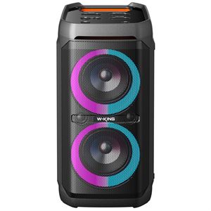 W-KING T11 Bluetooth Hoparlör, 100W Partybox Ultra Bass, 24 Saate Varan Çalma Süresi, 6 RGB Işık Modu, IPX6 Suya Dayanıklı, Kablosuz Stereo TWS, Powerbank/Usb/TF/Aux/Mic/Gtr/Bluetooth 5.3, Ses Bombası Siyah