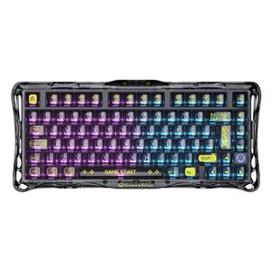 GravaStar Mercury K1 Lite RGB Kablosuz Mekanik Gaming Klavye, Türkçe Q, Transparent Black