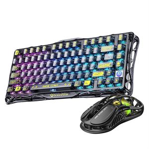 GravaStar Mercury K1 Lite Mekanik Gaming Klavye ve M2 Kablosuz Optik Mouse Seti, Stealth Black