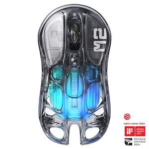 GravaStar Mercury M2 RGB 26.000 DPI Optik Gaming Mouse, Kablosuz, Transparent Black