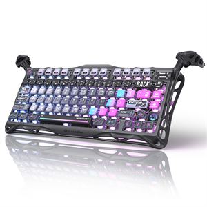 GravaStar Mercury K1 Pro RGB Kablosuz Mekanik Gaming Klavye, Alüminyum Çerçeveli, İngilizce Q, Galaxy Siyah