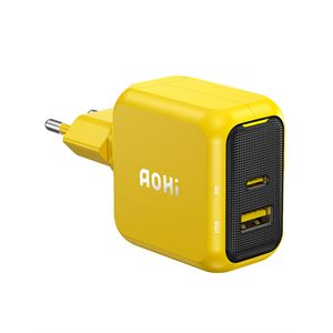 Aohi Magcube 2 Portlu Şarj Adaptörü, GaN+ 67W Hızlı Şarj Cihazı, Sarı