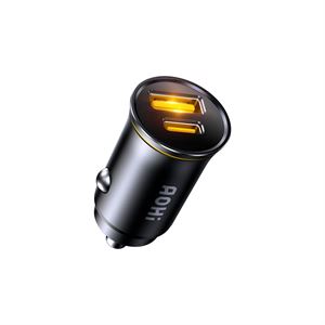 Aohi Superauto Araç İçi Şarjı, 2 Portlu PD 65W Type-C ve USB-A Girişli, USB, Hızlı Şarj Çakmaklık Adaptörü, Siyah