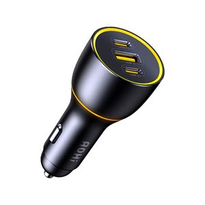 Aohi Superauto Araç İçi Şarjı, 3 Portlu PD 170W Type-C ve USB-A Girişli, USB, Hızlı Şarj Çakmaklık Adaptörü, Siyah