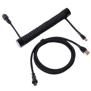 GravaStar Sarmal Aviator USB to Type-c  Mekanik Klavye Uyumlu Oyuncu Kablosu, 1.85m, Siyah