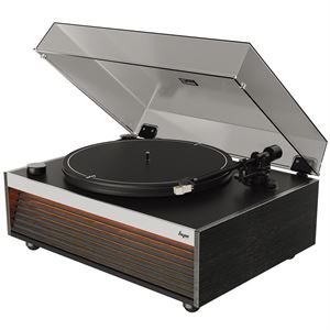Hym Originals Lumi Dahili Bluetooth Hoparlörlü Işıklı Retro Pikap Plakçalar Aux, RCA Çıkışlı All-in-One, Siyah Ceviz