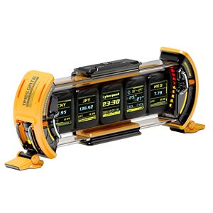 Divoom Times Gate 5 Ekranlı Rgb Işıklı Akıllı Dijital Saat, Dekor Resim Çerçevesi, Sarı