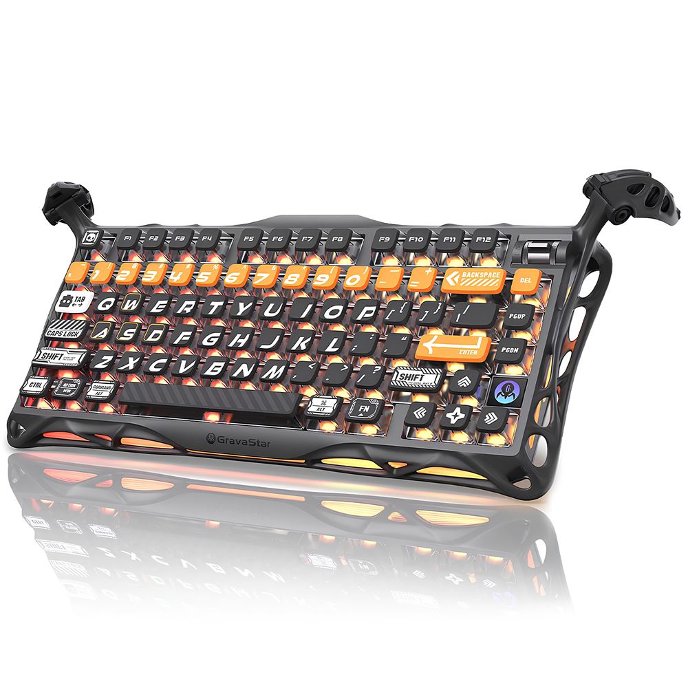 GravaStar Mercury K1ゲーミングキーボード 無線 GravaStar Mercury K1 RGB Kablosuz Mekanik Gaming Klavye, İngilizce