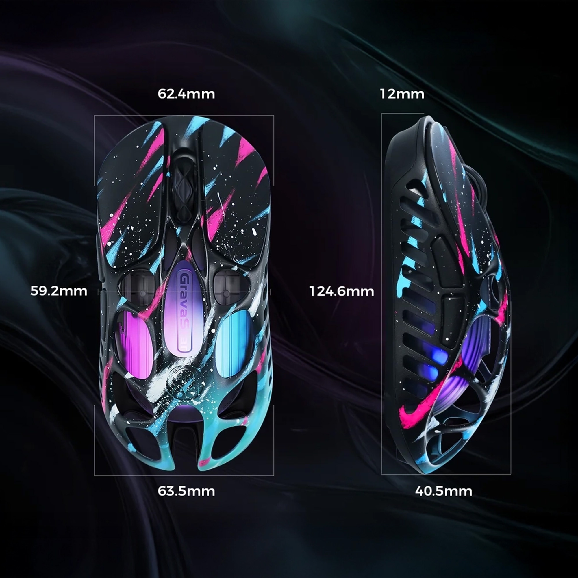 GravaStar Mercury XPro RGB 32K DPI Optik Gaming Mouse+8K Dongle ...