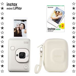 Instax mini LiPlay Misty White Fotoğraf Makinesi 20'li Film ve Çanta Hediye Seti
