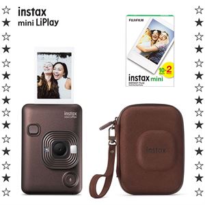 Instax mini LiPlay Deep Bronze Fotoğraf Makinesi 20'li Film ve Çanta Hediye Seti