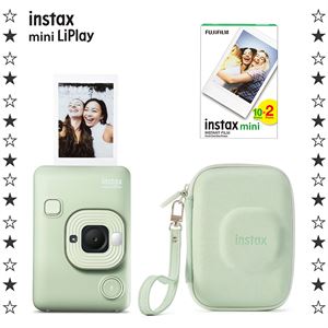 Instax mini LiPlay Matcha Green Fotoğraf Makinesi 20'li Film ve Çanta Hediye Seti