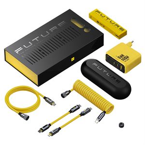 Aohi The Future Silky 2,6m 480Mbps 240W PD 3.1 MFI Lisanslı Süper Hızlı Şarj/Data Kablo, Youth 140W 3 Portlu Şarj Adaptörü Seti