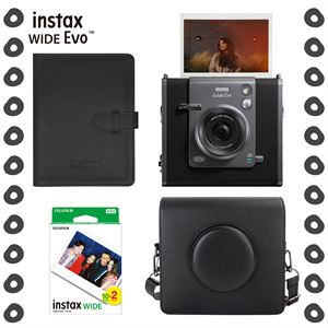 Instax Wide Evo Fotoğraf Makinesi 20'li Film, Albüm ve Deri Kılıflı Hediye Seti-FOTSI00229-S4-20-DA-DK