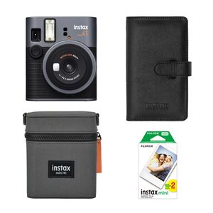 Instax Mini 41 Siyah Şipşak Fotoğraf Makinesi 20'li Film Çanta ve Laporta Albüm Hediye Seti