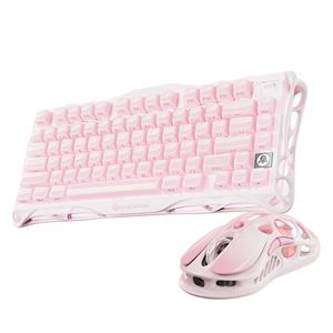 GravaStar Mercury K1 Mekanik Gaming Klavye ve M1 Pro Kablosuz Optik Mouse Seti, Sakura Pink