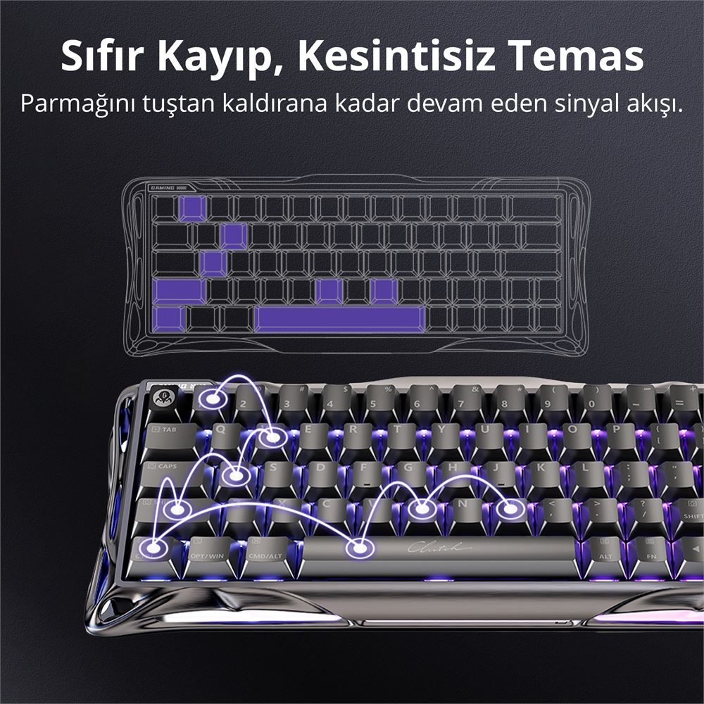 GravaStar Mercury V60 Pro Manyetik Switch Gaming Klavye, Kablolu